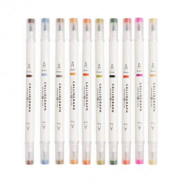 Forest Findings Calliograph Dual-Tipped Brush Pens | Set of 10