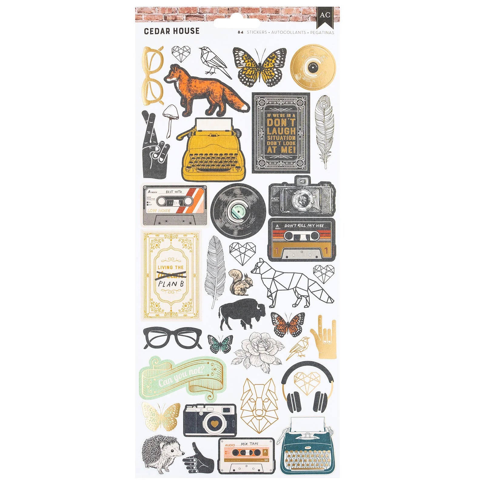 Cedar House Gold Icon Stickers