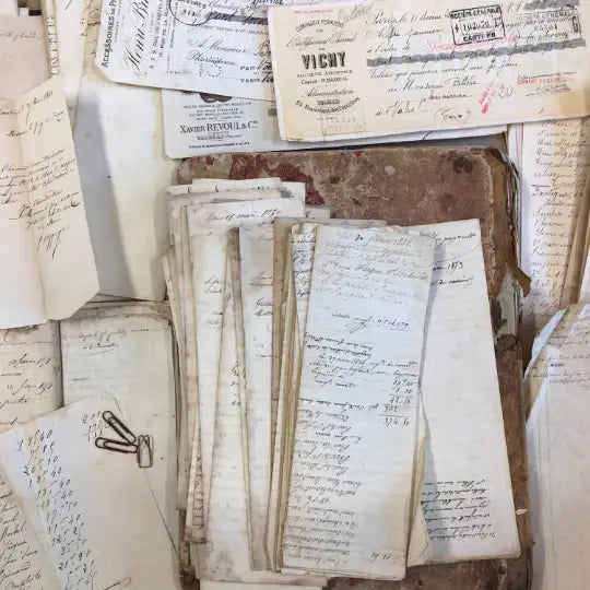 Antique French Script Document Page