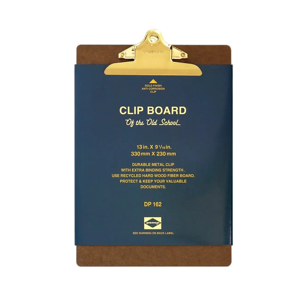 A4 Old School Clipboard with Gold Clip