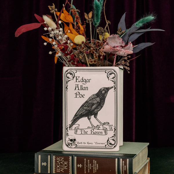 The Raven Large White Book Vase