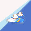 Ducklings in Rainbow Puddles Transparent Vinyl Sticker