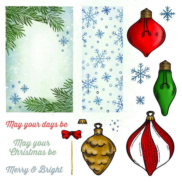 Christmas Lights 6x6 Clear Stamp Set | Vintage Gift Card Box Add-On {Retired}