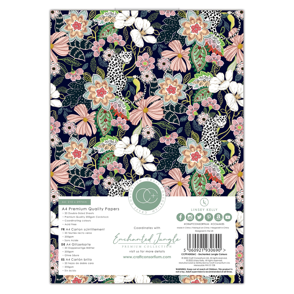 Enchanted Jungle Coordinating Solids A4 Paper Pad