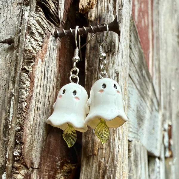 Ghostly Bellflower Fairycore Earrings
