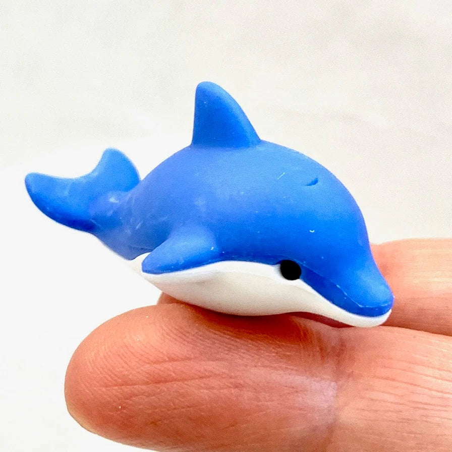 tiny blue dolphin eraser