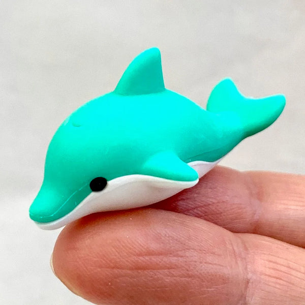 tiny turquoise dolphin eraser