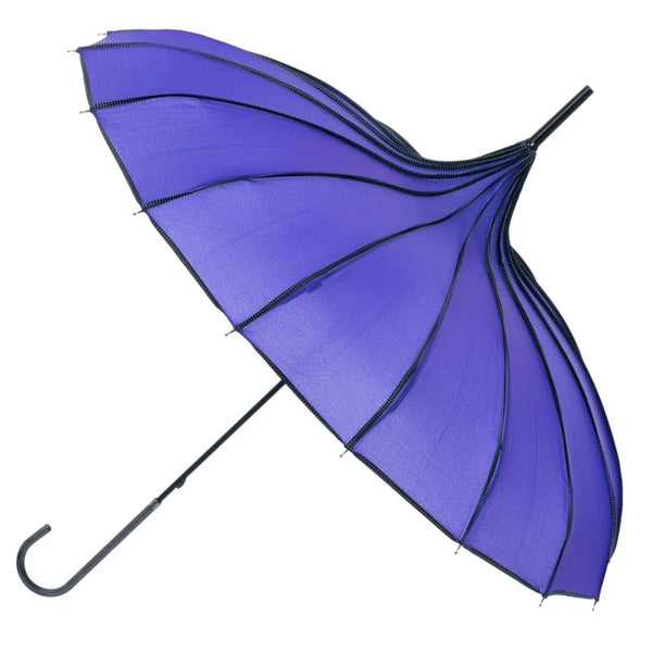 Violet Ribbed Pagoda Umbrella