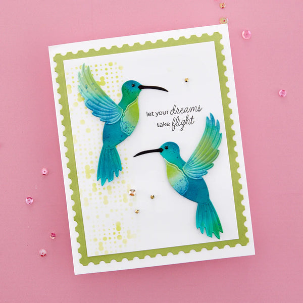 Hummingbird Textures 6x6 Stencil