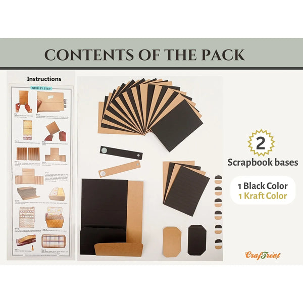 Accordion Inserts Handbag Craft Blanks | Black & Kraft