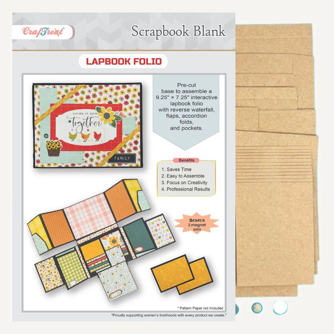 LapBook Folio Blank Precut Album Base in Kraft