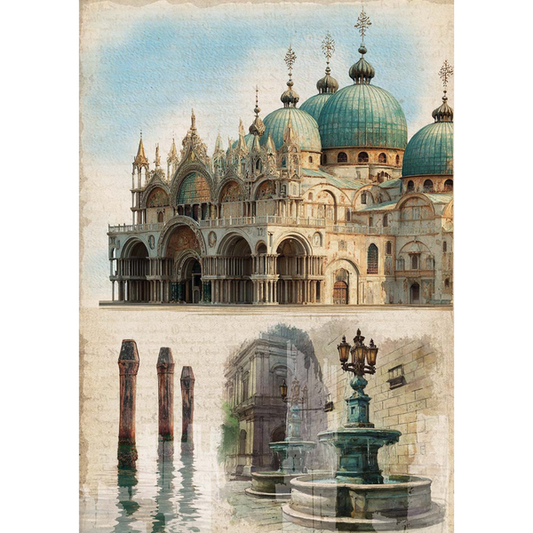 A Walk in Venice A5 Mixed Rice Paper 8pk