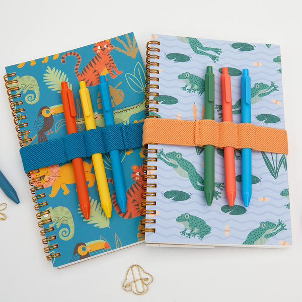 Green Elastic Pen Holder for Notebooks