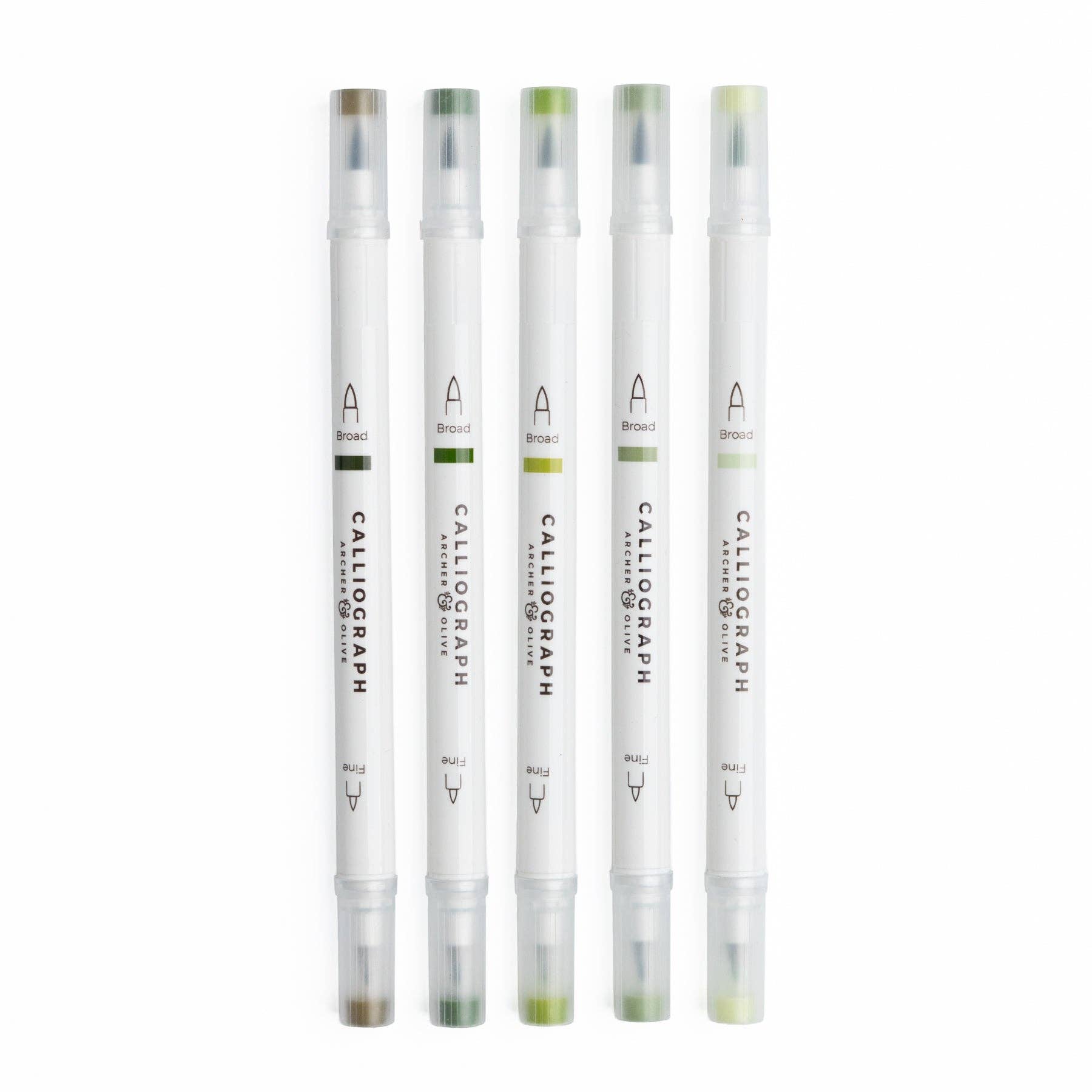 Leaf Green Hues 5pc Pen Sets | Acryolgraphs or Calliographs