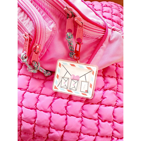 Pen Pal Envelope Confetti Shaker Keychain Bag Charm