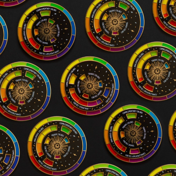Color Wheel Interactive Enamel Pin