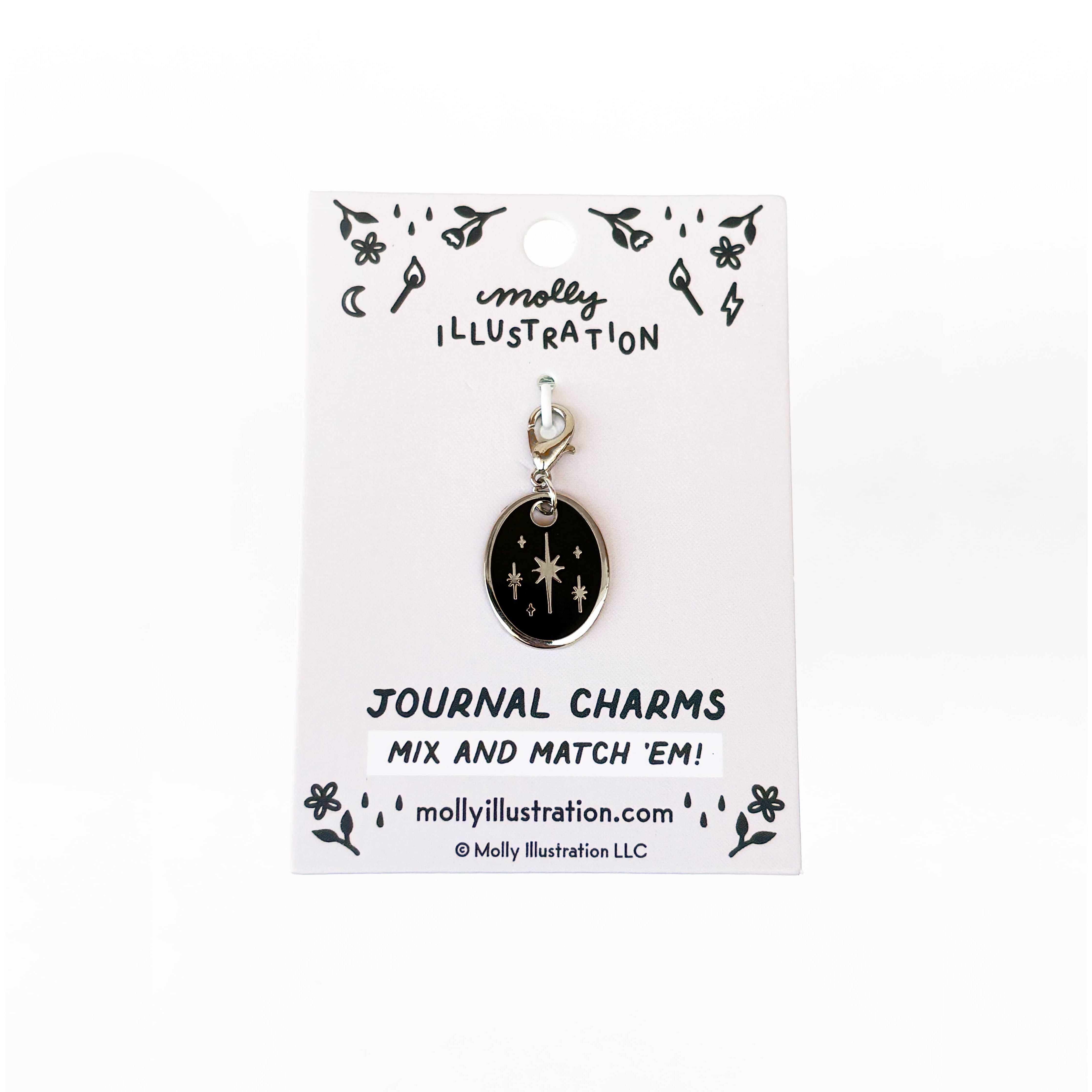 Twinkling Stars Hard Enamel Journal Charm
