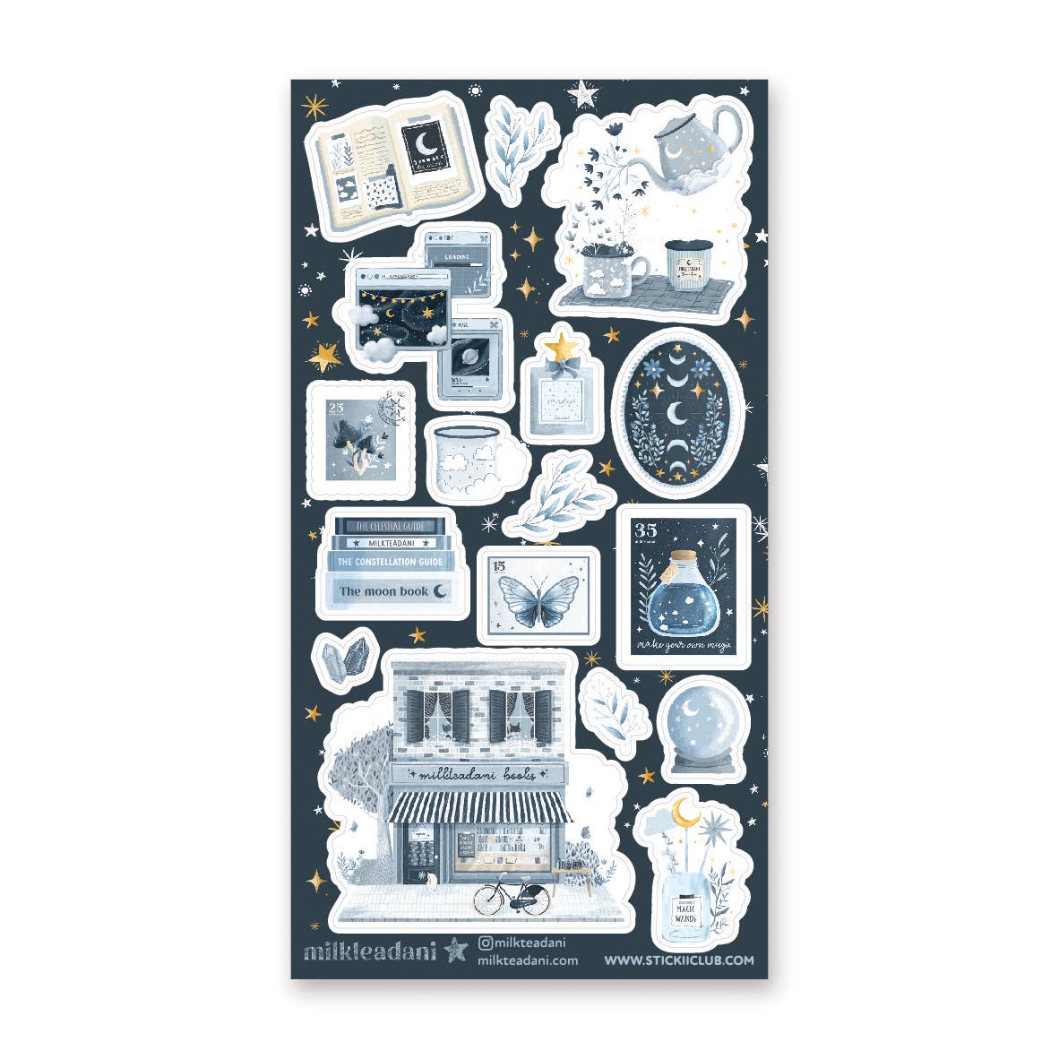Cosmic Bookshop Sticker Sheet | @milkteadani