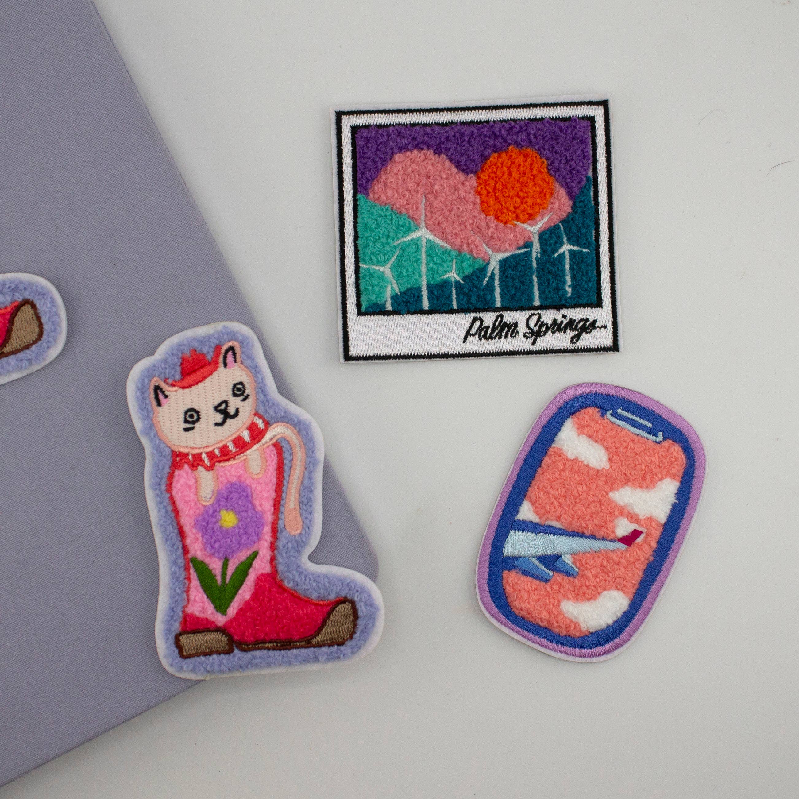 Cowboy Cat Chenille Woven Sticker Patch