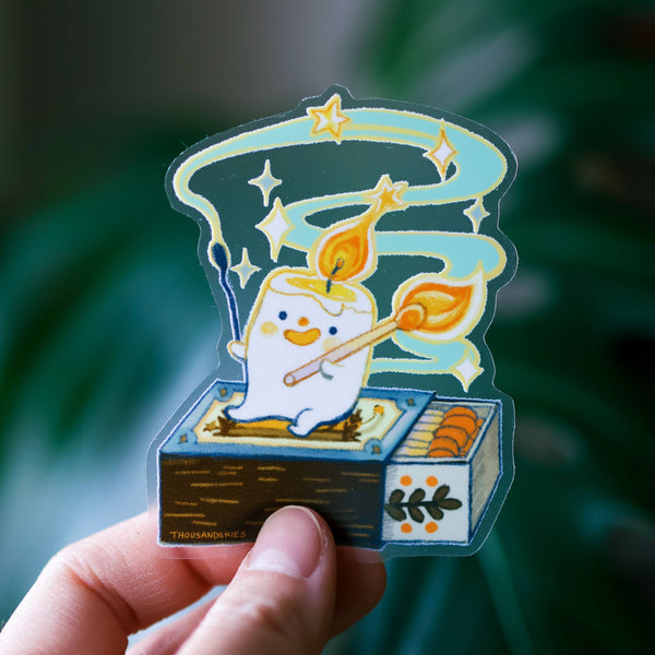 Marshmallow Candle Transparent Vinyl Sticker