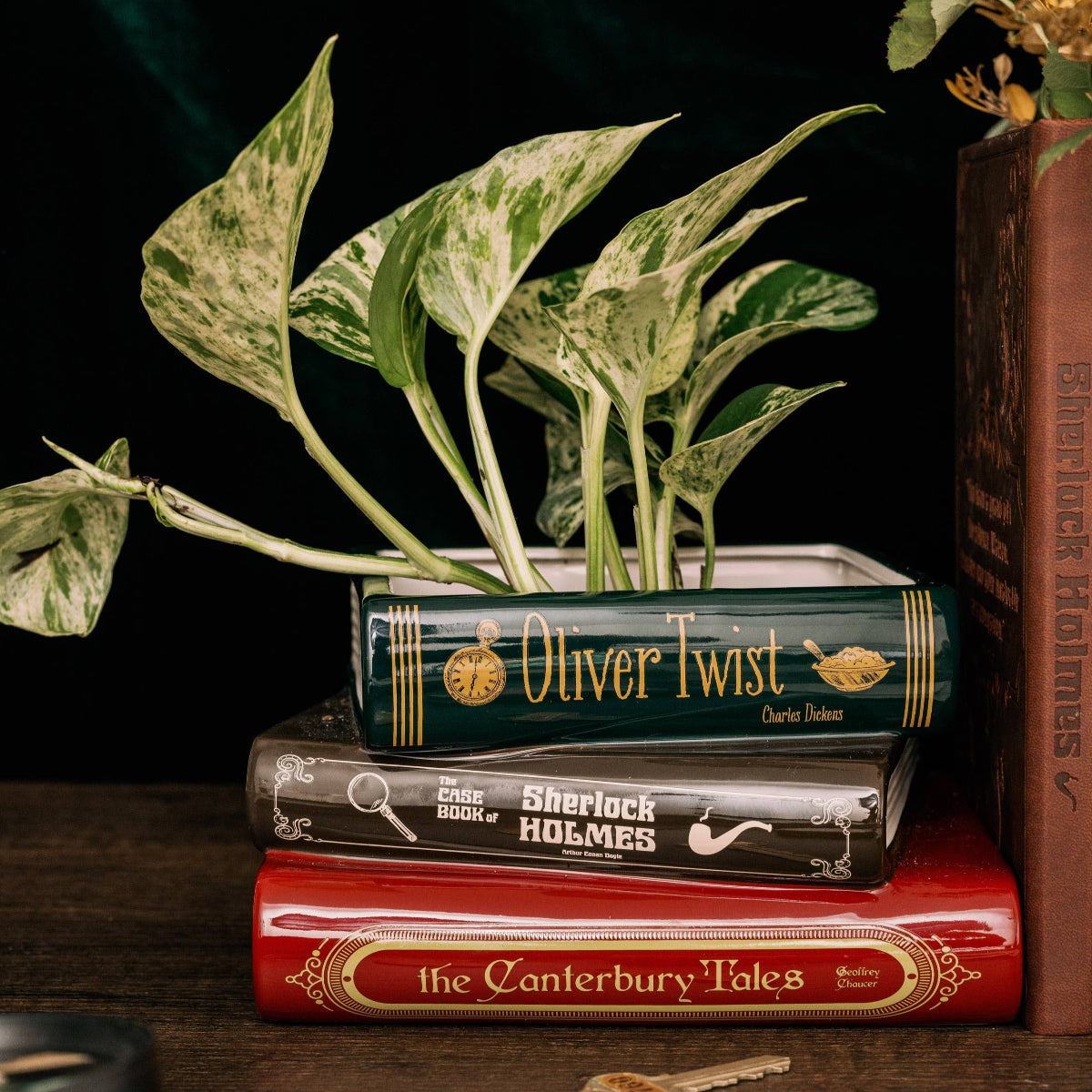 Sherlock Stacked Book Planter