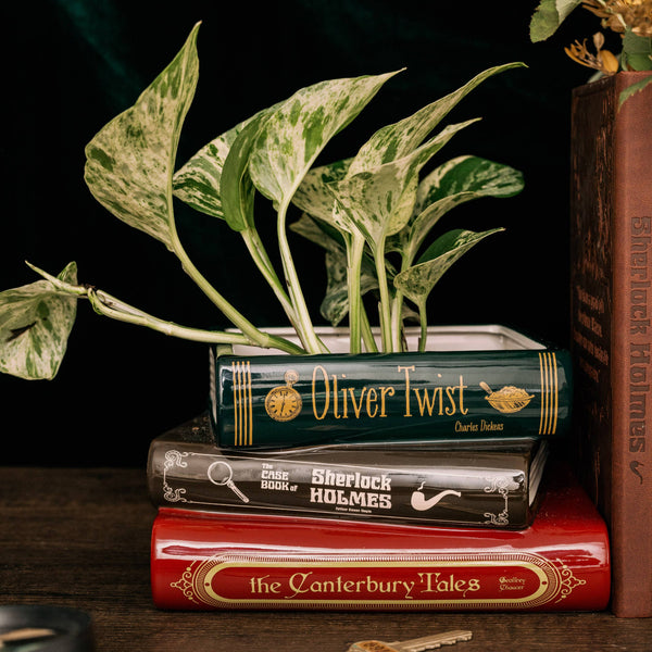 Sherlock Stacked Book Planter