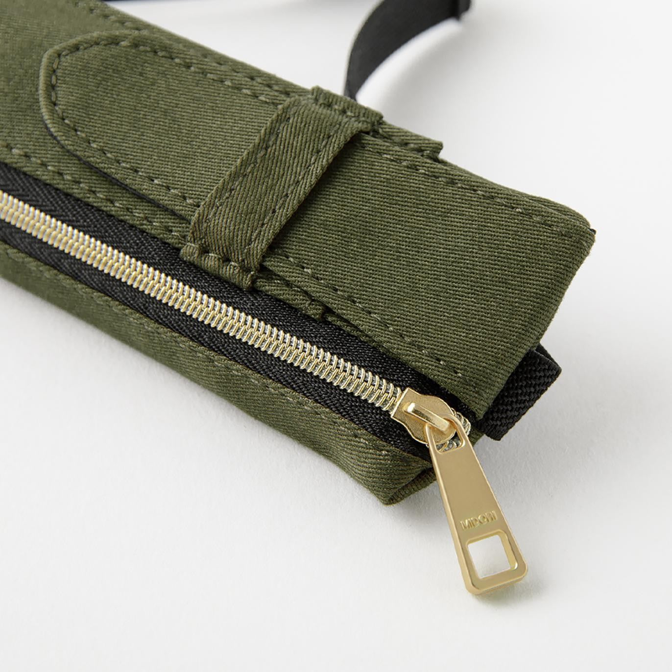 Khaki Adjustable Book Band Pen Case