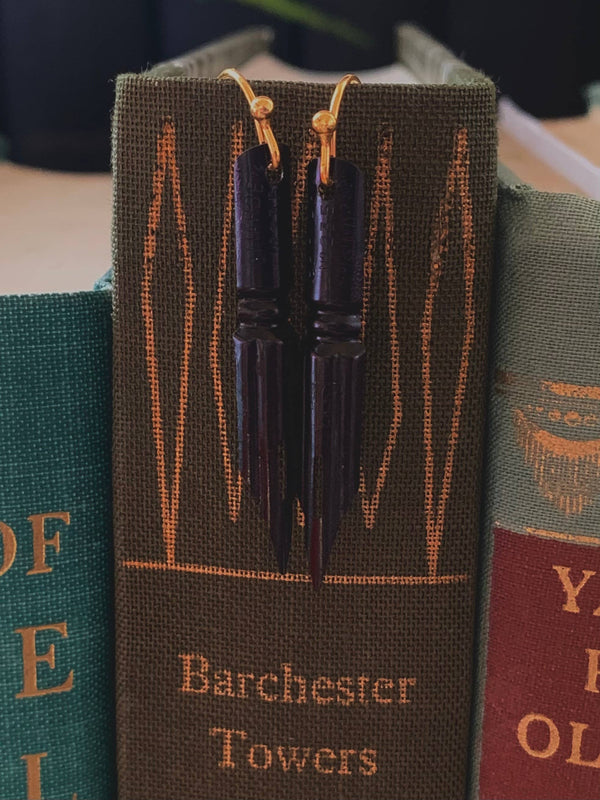 French Black Vintage Nib Earrings
