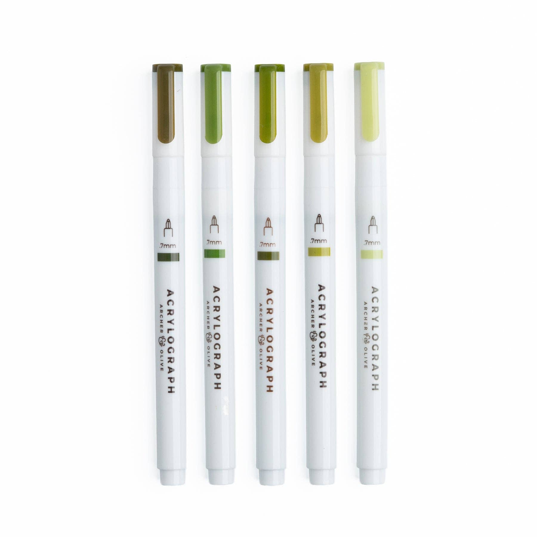 Leaf Green Hues 5pc Pen Sets | Acryolgraphs or Calliographs