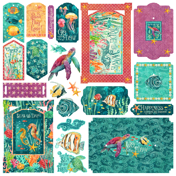 Seas the Day Chipboard Pieces: Tags & Frames