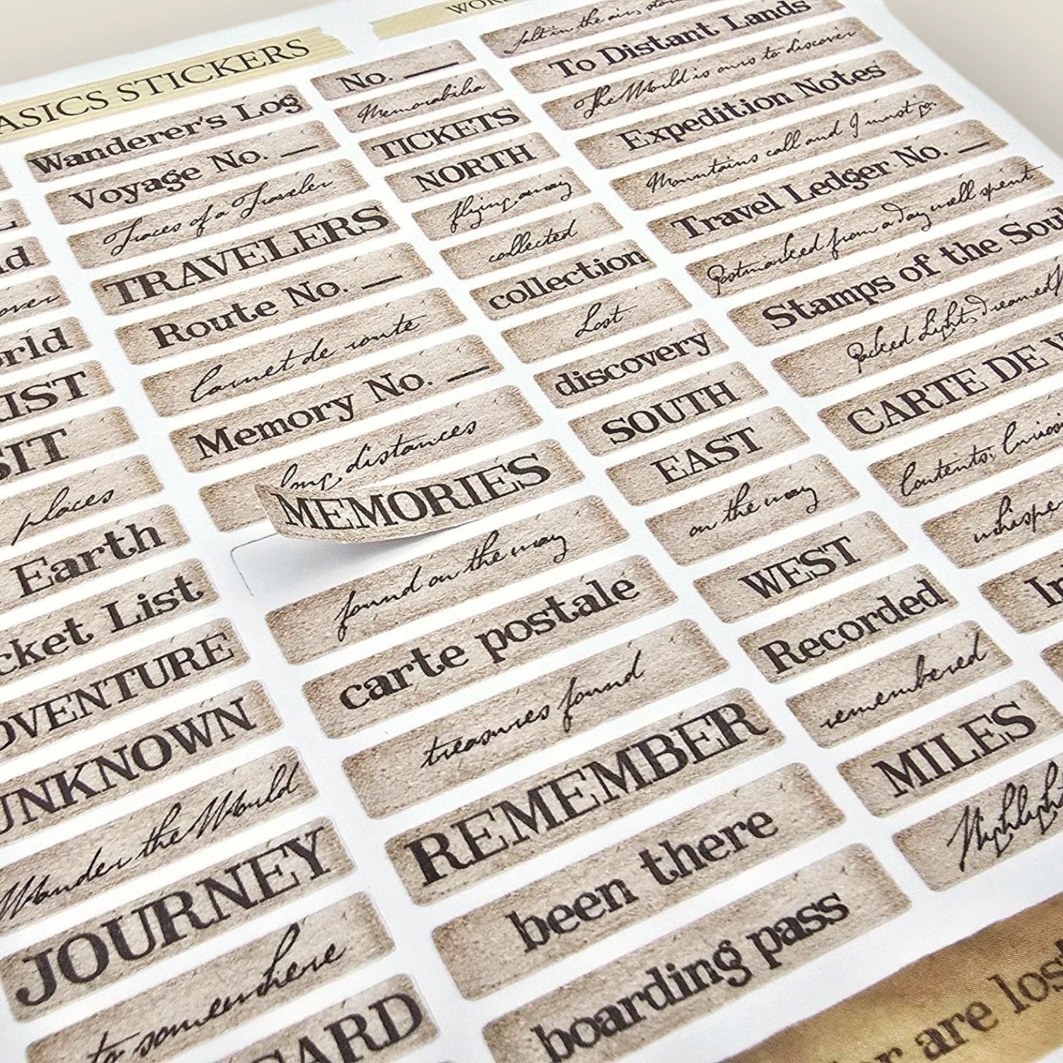 Travel Words Sticker Sheet