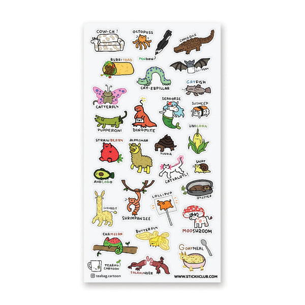 Strawbeary Lollipup Sticker Sheet | @teabag.cartoon
