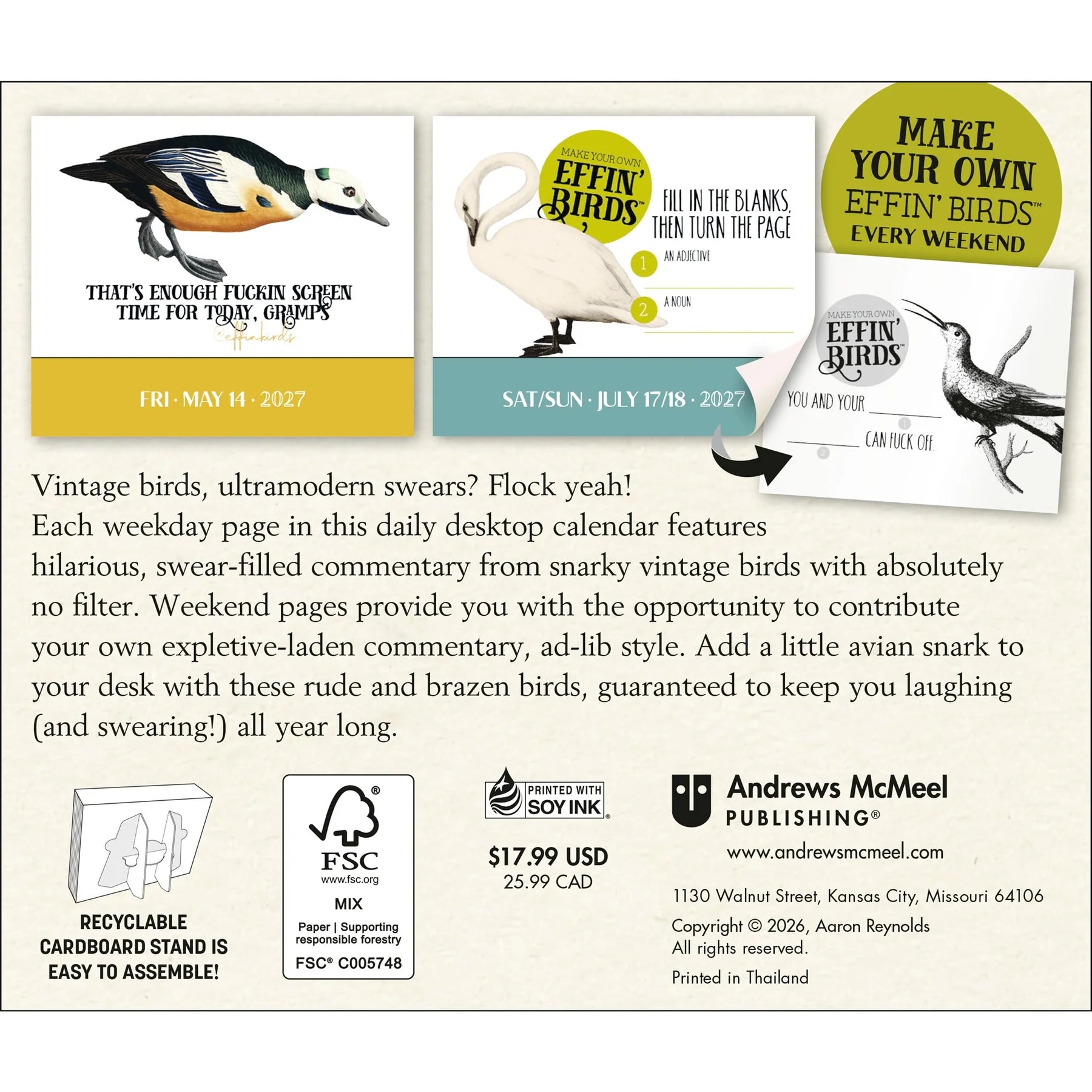Effin' Birds 2027 Box Calendar