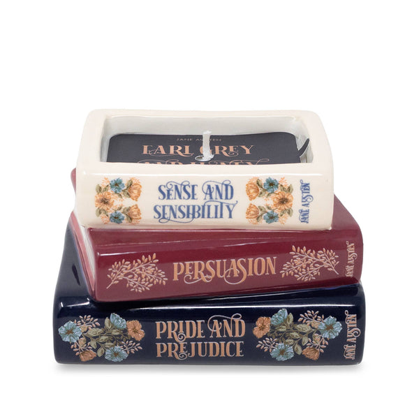 Jane Austen Book Stack Candle | Earl Grey & Honey