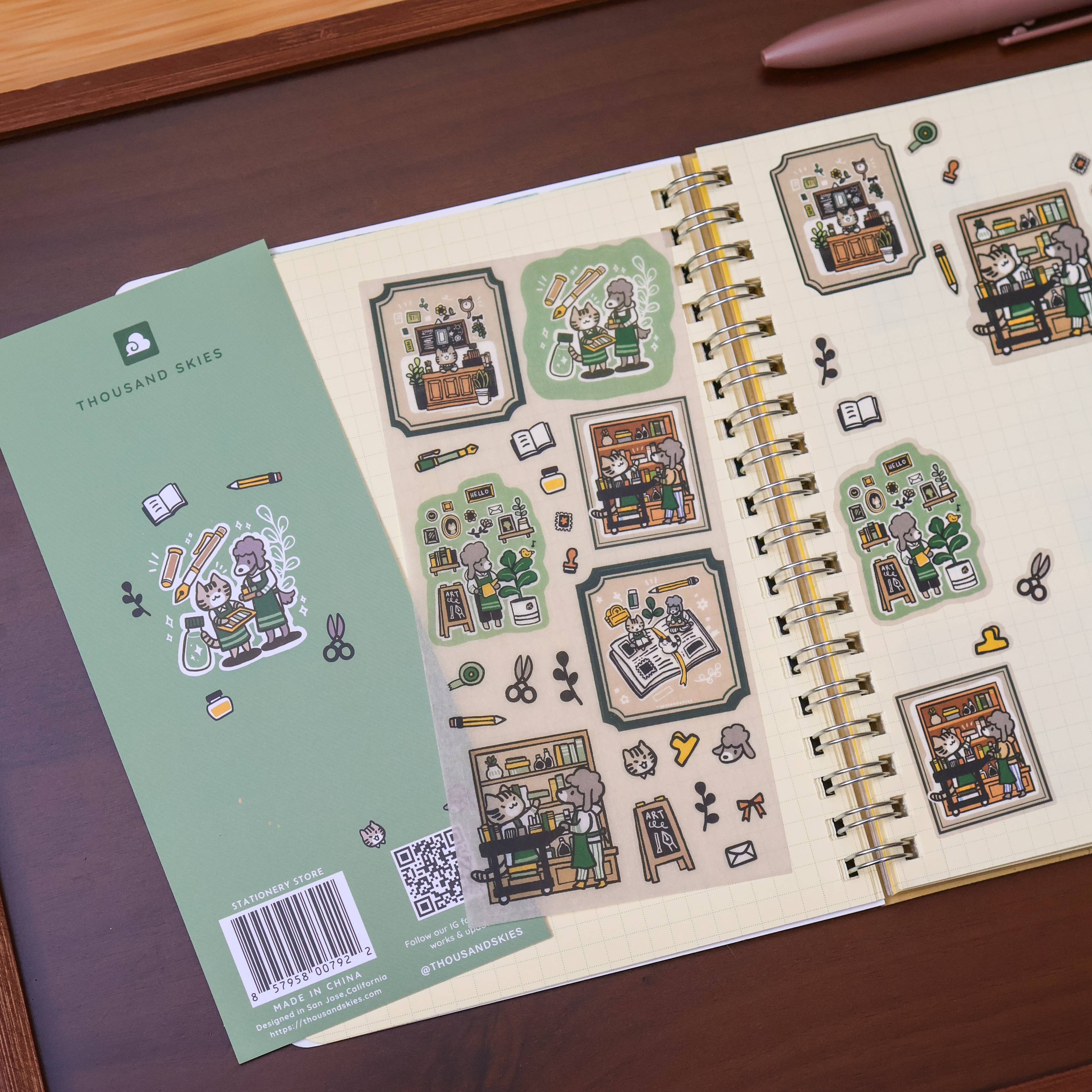 Stationery Store Washi Sticker Sheet