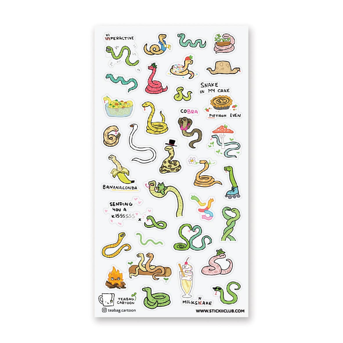 Delightful Danger Noodles Sticker Sheet | @teabag.cartoon