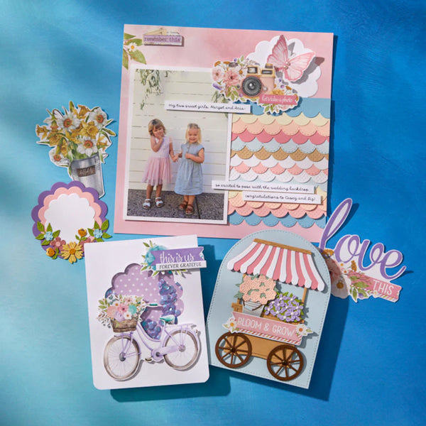 Flower Cart Etched Die Set | Vintage Flower Shoppe