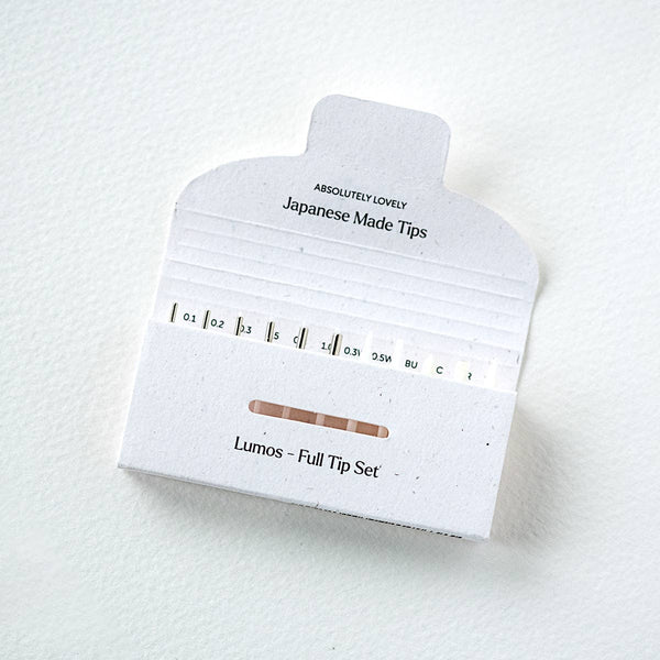 Packaging of Lumos full tip set on a white background