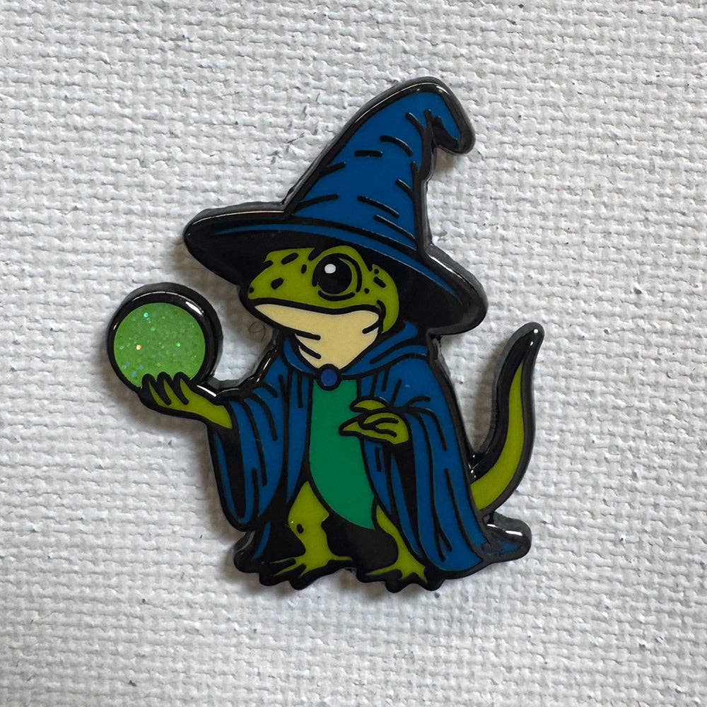 Lizard Wizard Orb Ponderer Variant Enamel Pin
