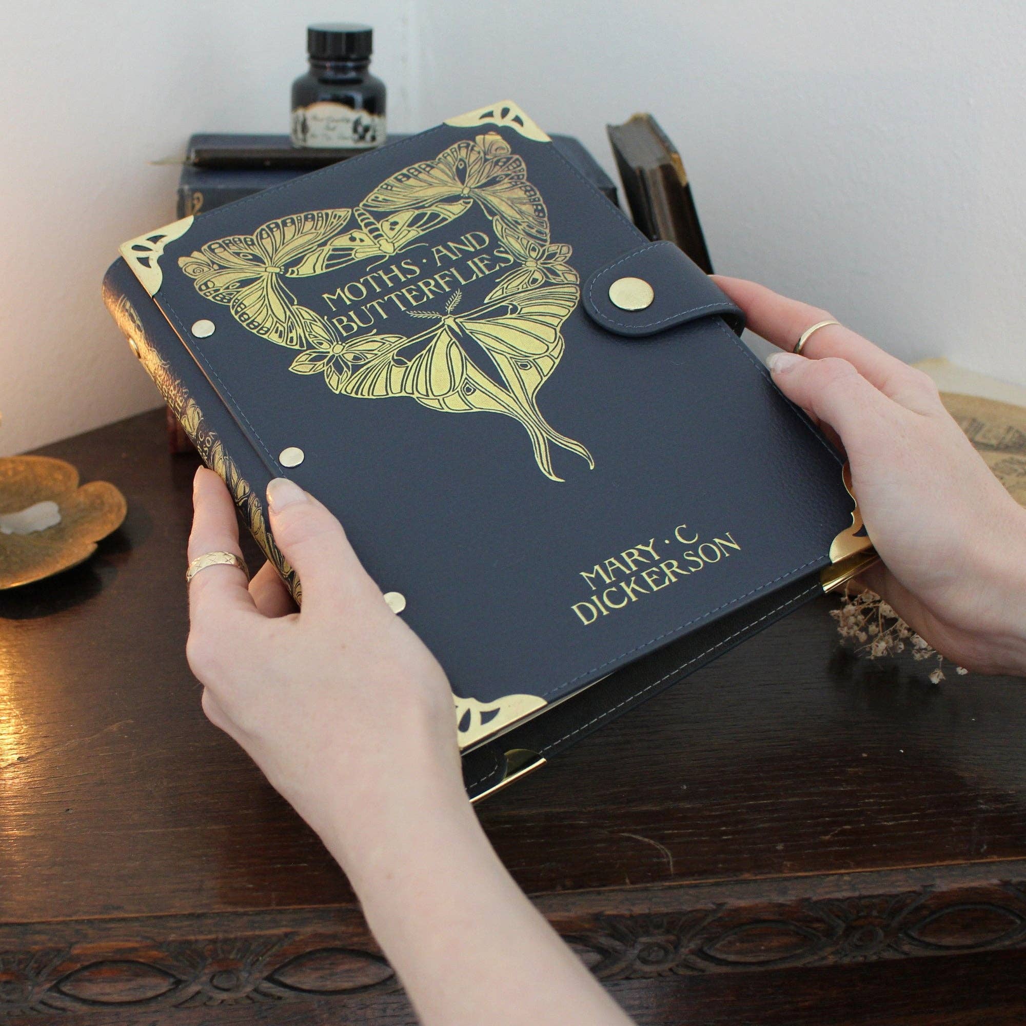 Moths and Butterflies A5 Refillable 6-Ring Binder Notebook