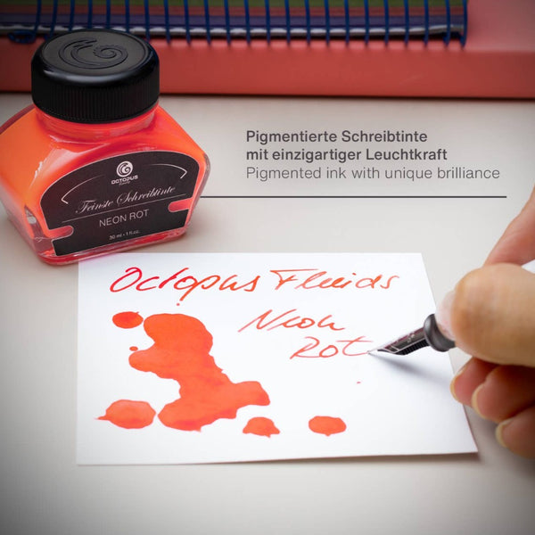 Neon Highlighter Red Pigmented Fountain Pen Ink