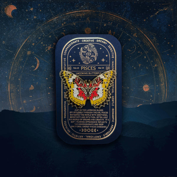 Zodiac Butterfly and Moth Enamel Pin Collection