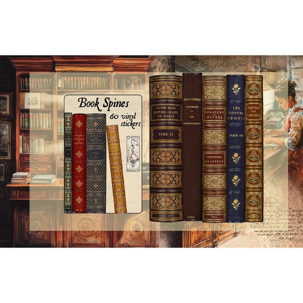 Book Spines Sticker Tin Box