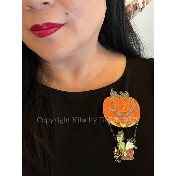 Carried Away Halloween Large Soft Enamel Glitter Pin