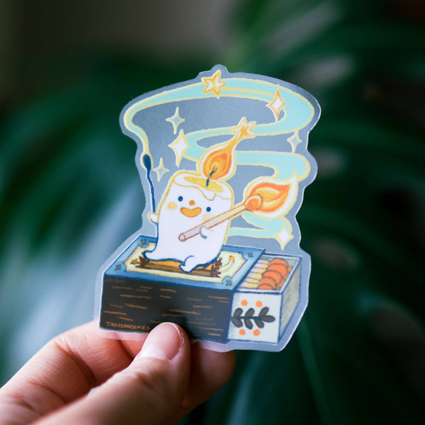 Marshmallow Candle Transparent Vinyl Sticker