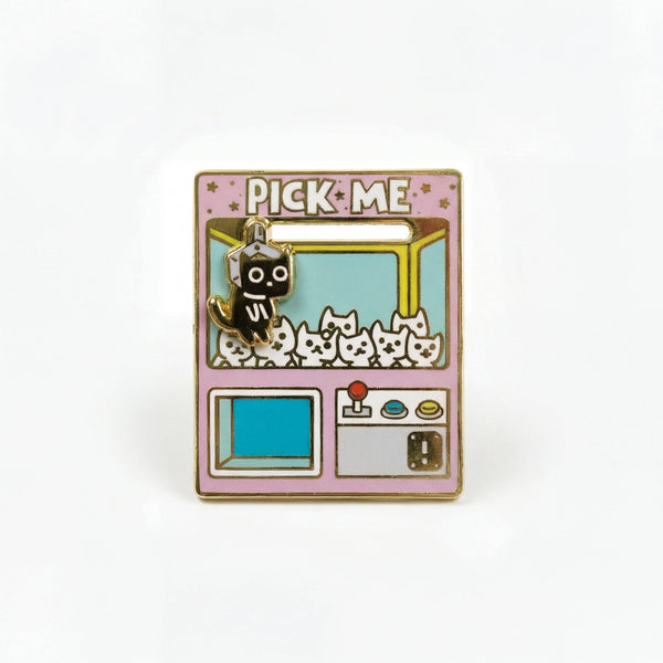 Pick Me Claw Machine Interactive Enamel Pin