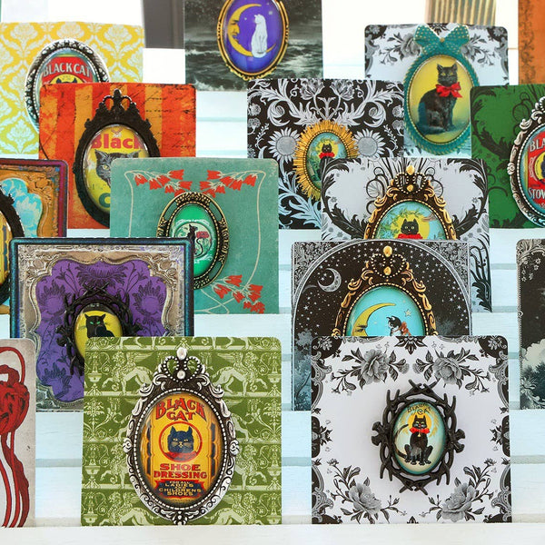Handcrafted Vintage-Inspired Cabochon Pins/Pendants