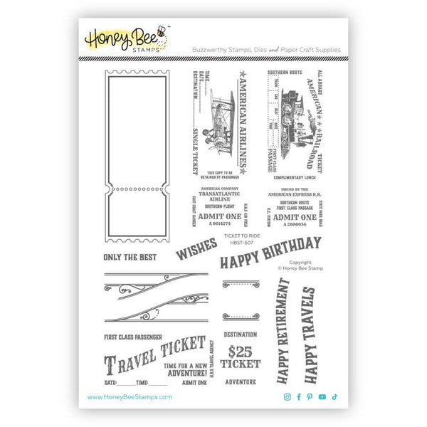 Ticket To Ride 6x8 Clear Stamp Set