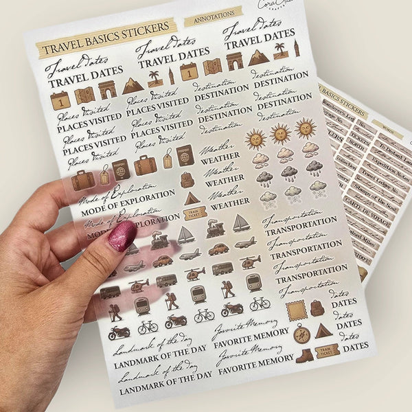 Travel Annotations Sticker Sheet