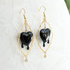 Melting Hearts + Baroque Brass Earrings